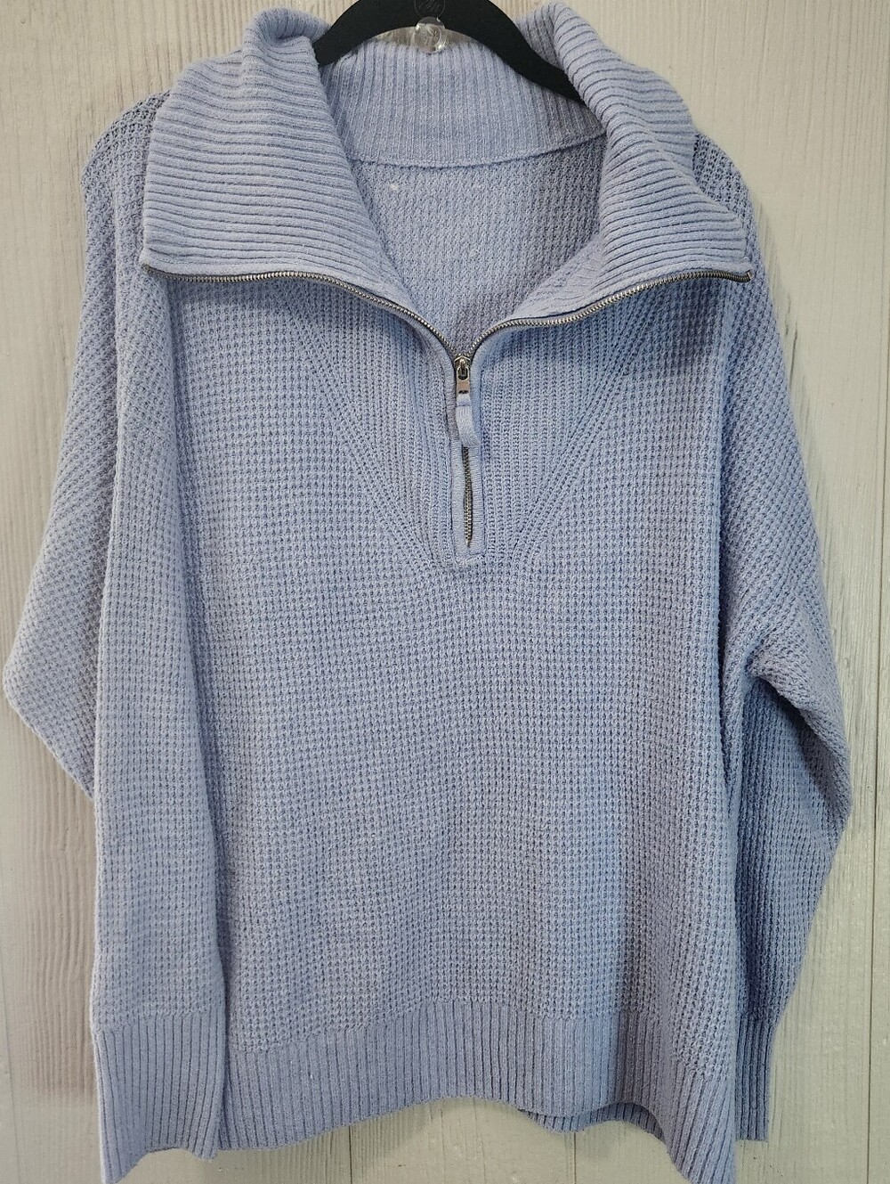 Aerie CozyUp Waffle Quarter Zip Sweater